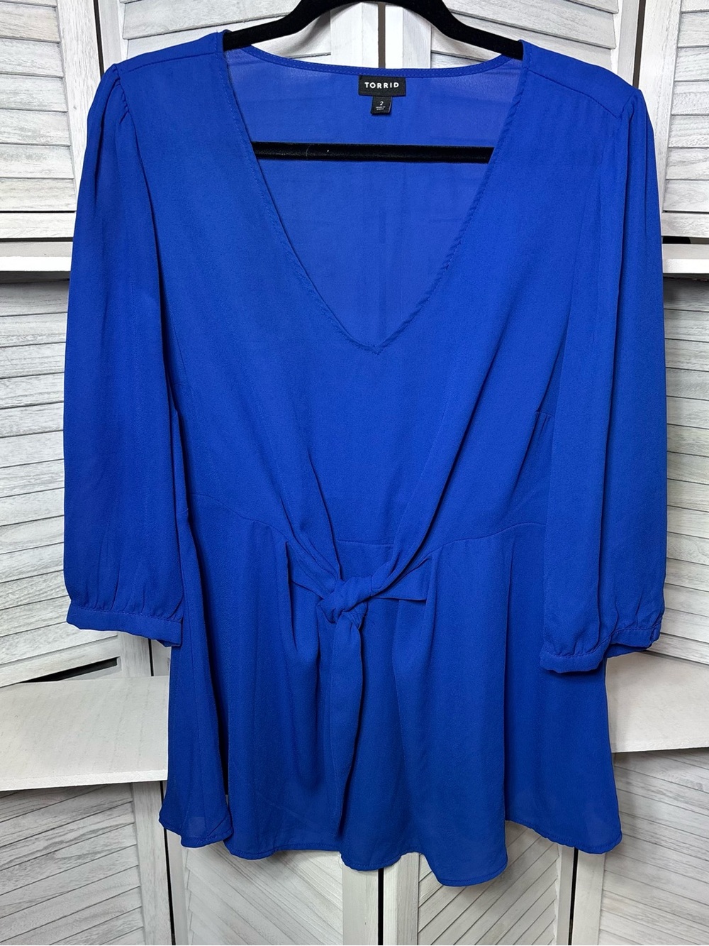 Torrid Cobalt Blue Surplice Tie-Front Blouse 2X